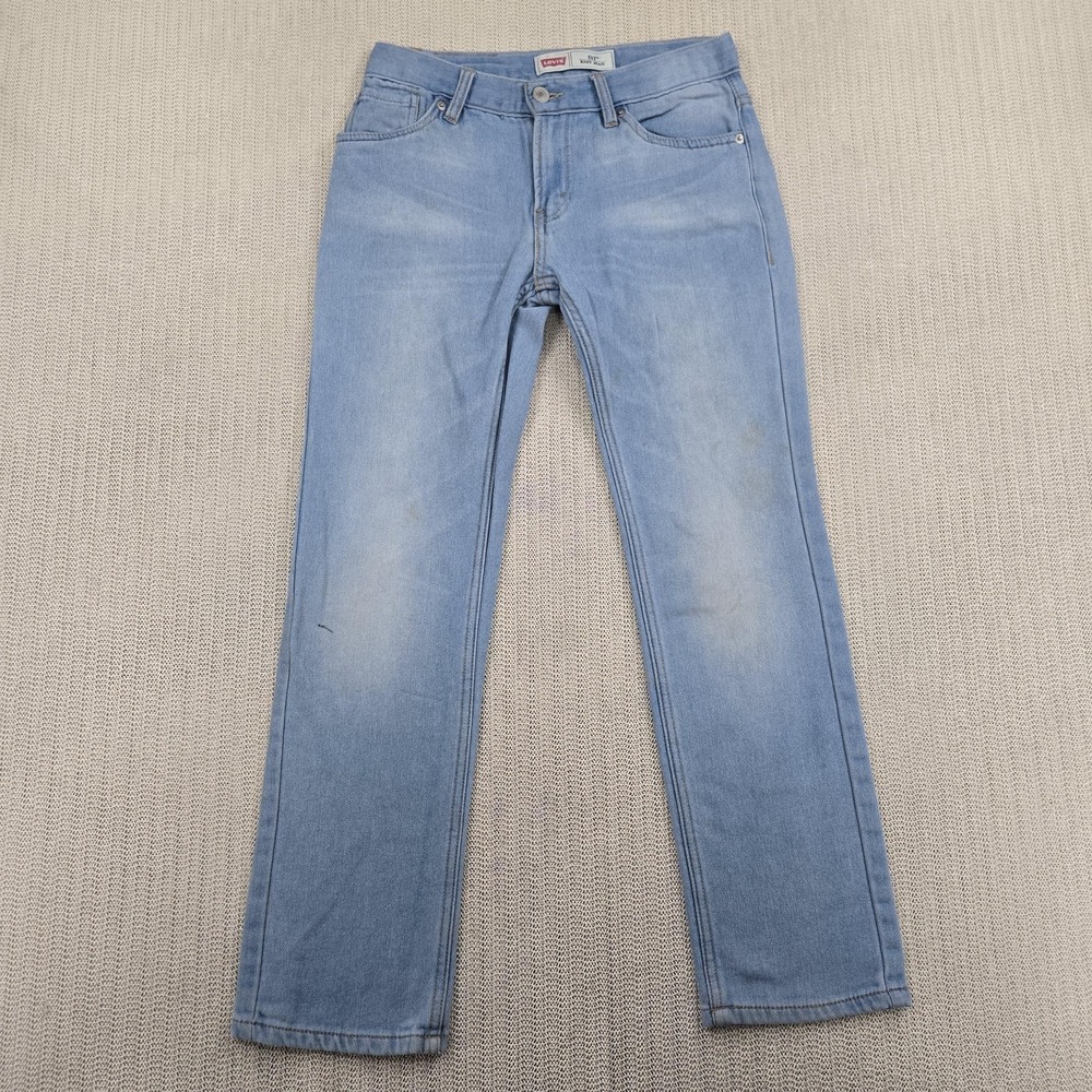 Levis 511 Knit Jeans Boys 14 Regular Blue Slim Stretch Denim 27x27 Light Wash